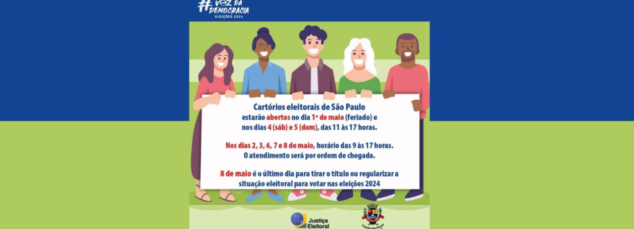 Cartório Eleitoral de Cerquilho faz o alerta: 08 de maio é o último dia para a regularização da situação eleitoral. 