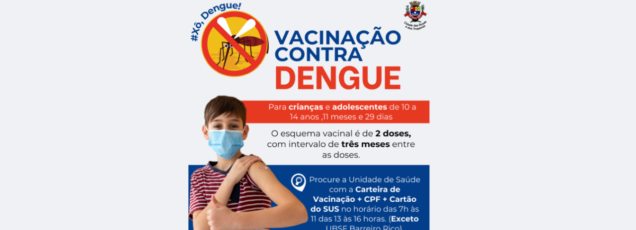 A Prefeitura de Cerquilho, por meio da Secretaria de Saúde - Vigilância Epidemiológica convoca os pais e/ou responsáveis para levarem seus filhos para tomar a 2ª Dose da vacina contra DENGUE. Confira todas as informações!