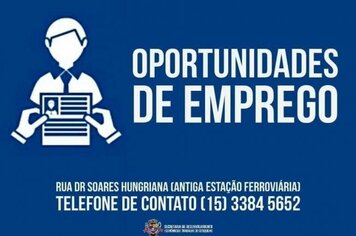 CATE informa sobre oportunidades de emprego em Cerquilho