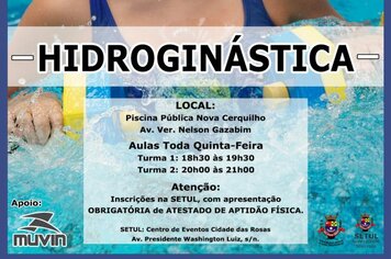 Prefeitura de Cerquilho abre inscrições para aulas de Hidroginástica