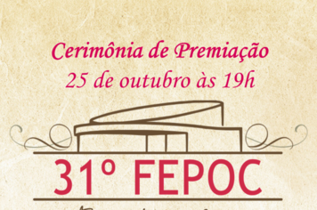 Prefeitura Municipal convida para a noite de premiações do 31º Festival de Poemas de Cerquilho