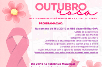 Prefeitura Municipal informa programação especial do Outubro Rosa