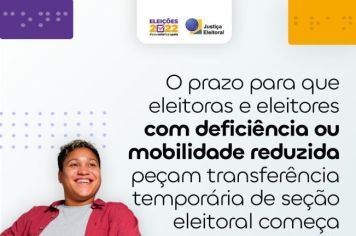 O Cartório Eleitoral de Cerquilho informa sobre a transferência temporária de eleitores com deficiência ou mobilidade reduzida 