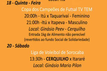 Cerquilho recebe semifinais da Copa TV TEM de Futsal