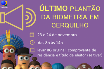 Cartório Eleitoral de Cerquilho realiza plantão da biometria neste sábado e domingo