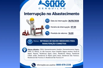 SAAEC realiza manutenção e interrompe abastecimento temporariamente