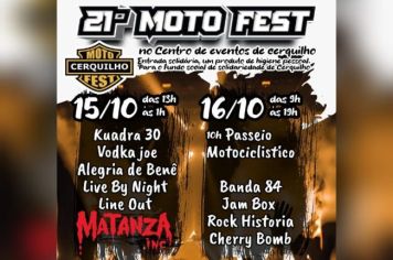 21º Cerquilho Motofest acontece 15 e 16 de outubro