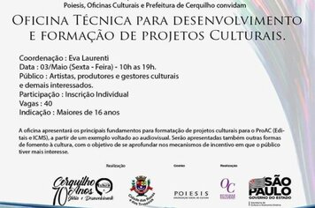 Prefeitura de Cerquilho e Governo Estadual oferecem oficinas culturais gratuitas