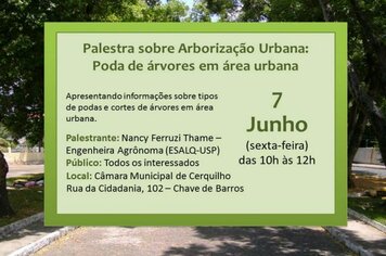 Prefeitura de Cerquilho realiza palestra sobre poda de árvores em área urbana