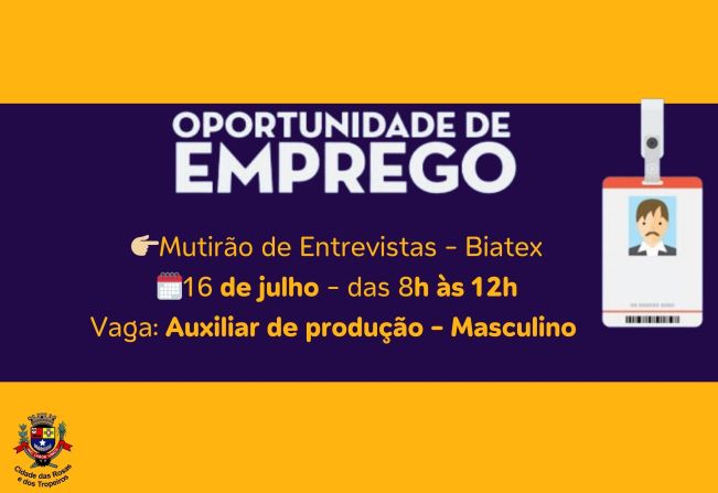 CATE Cerquilho informa sobre Mutirão de Entrevistas no dia 17 de julho, das 8h às12h. 