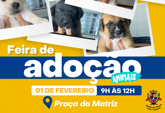 Encontre um Companheiro: Prefeitura de Cerquilho realiza Feira de Adoção de Animais Especial Filhotes neste sábado, dia 01 de fevereiro. 
