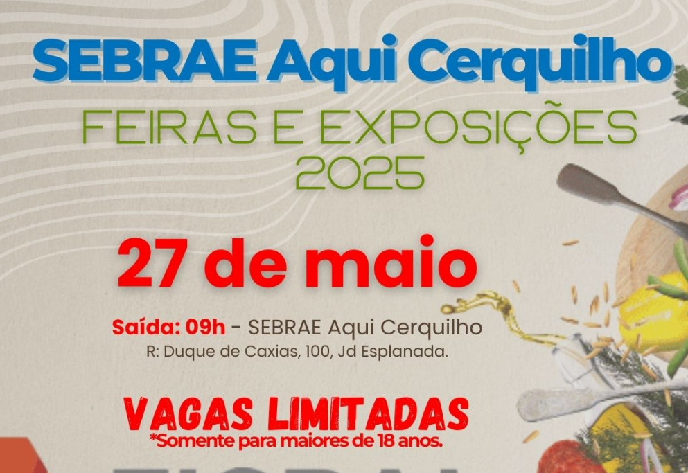 SEBRAE Aqui Cerquilho e a Prefeitura Municipal de Cerquilho irão te levar para FISPAL 2025. Confira!