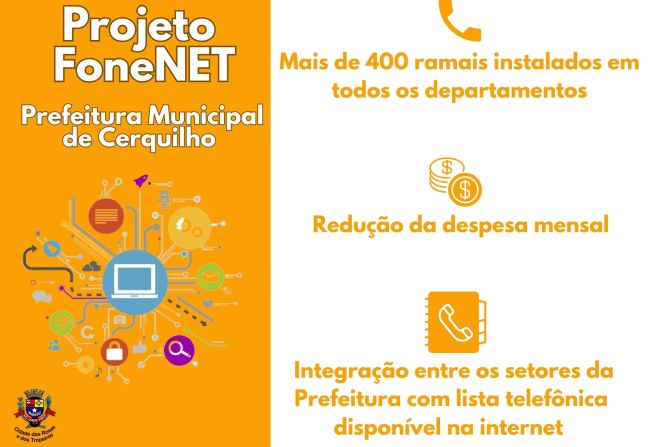 Prefeitura de Cerquilho conclui a instalação do Projeto FoneNET nos departamentos municipais