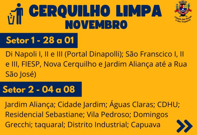 Cronograma Cerquilho Limpa - Novembro/2024