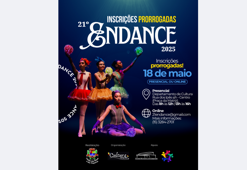 INSCRIÇÕES PRORROGADAS – 21º ENDANCE. Confira