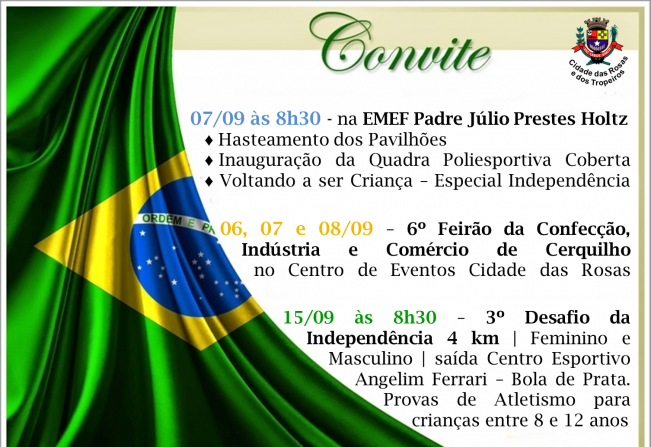 Prefeitura de Cerquilho divulga programação da Semana da Independência