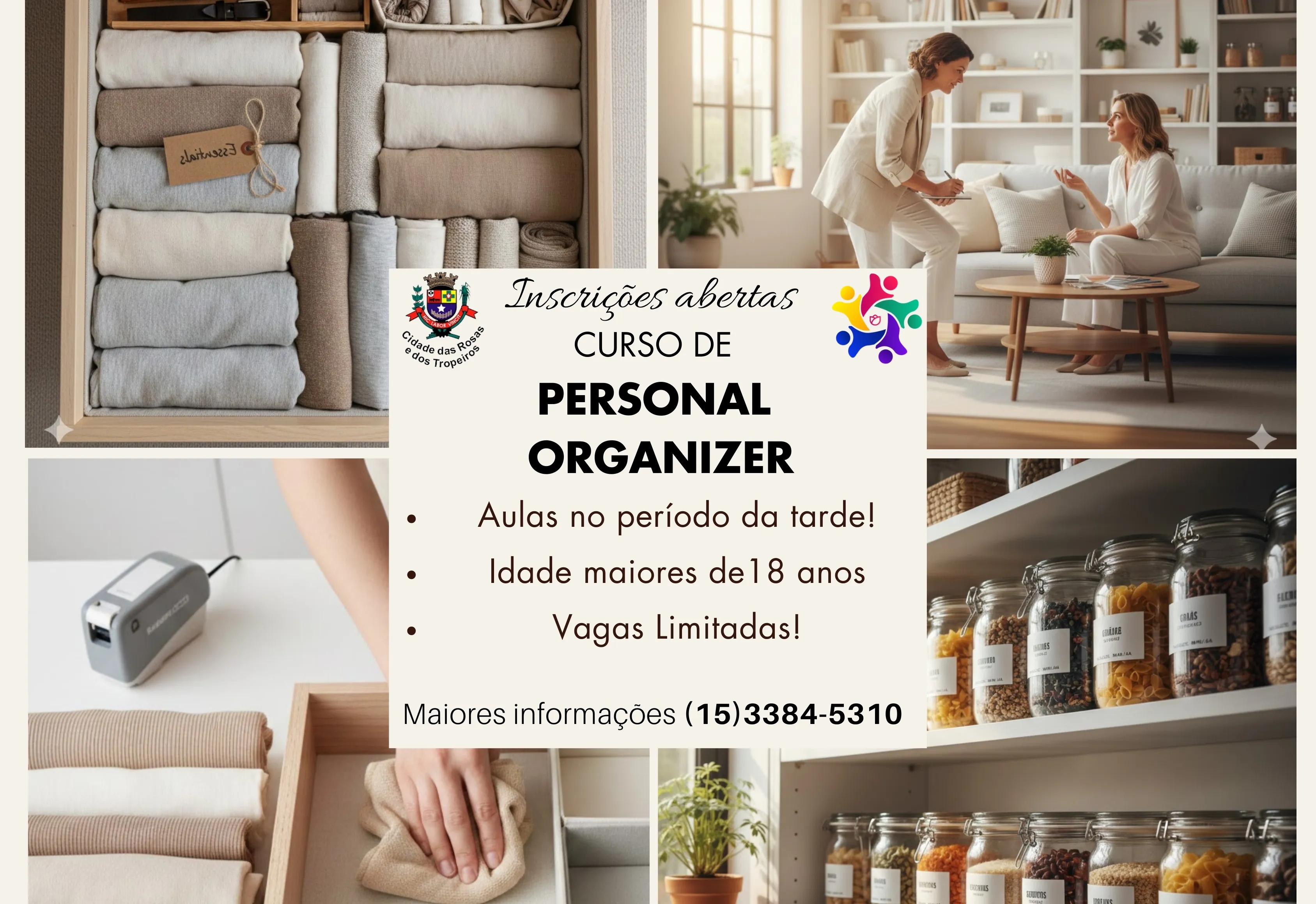 Abertas as vagas para o Curso de Personal Organizer.
