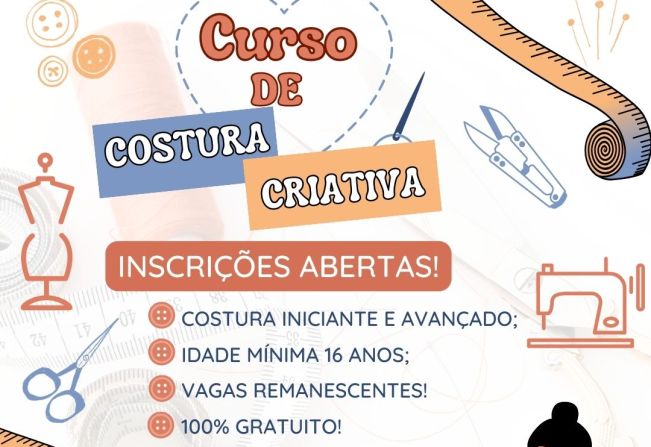  O Fundo Social de Solidariedade de Cerquilho está com inscrições abertas para o cursos de Costura Criativa 