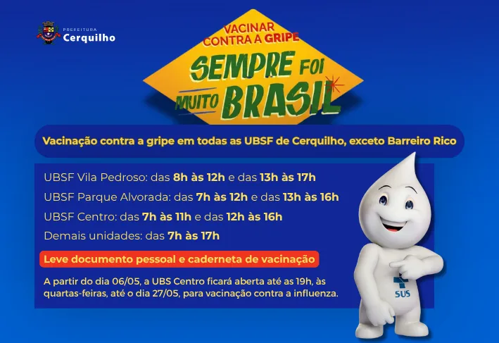 Cerquilho amplia vacinação contra a gripe com horários estendidos