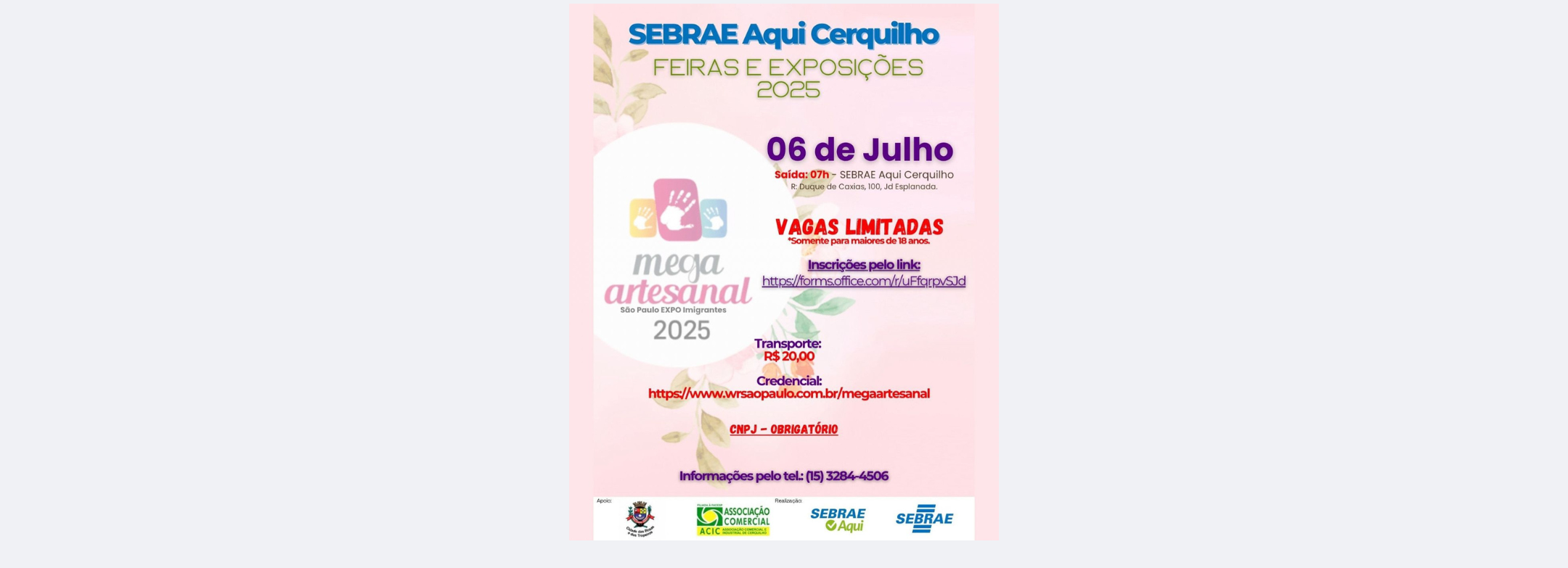 Atenção, empreendedores! Estão abertas as inscrições para a visita à Feira do SEBRAE, em São Paulo. Veja mais