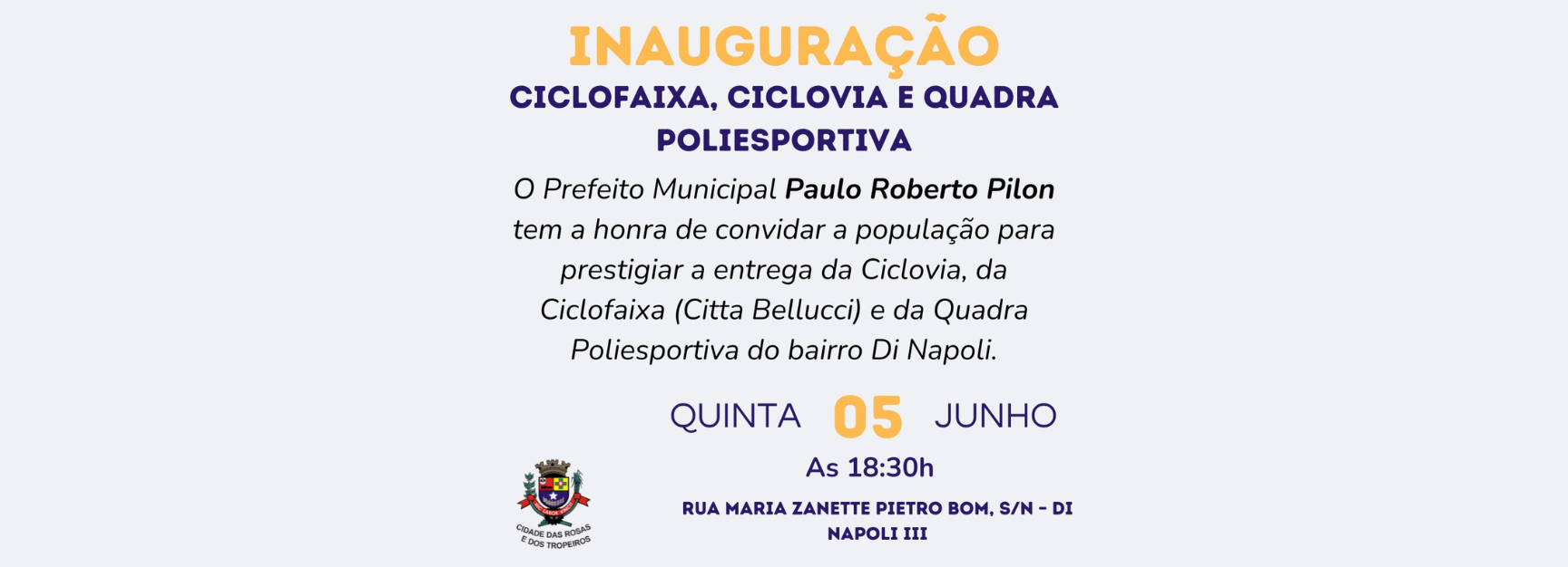 A Prefeitura convida todos para prestigiar mais uma grande conquista! Veja mais 